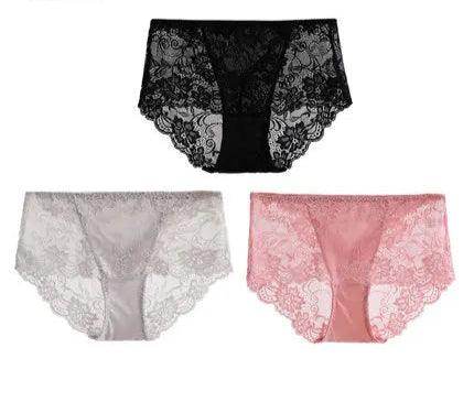 Silk Panties - Lace Briefs Seamless Transparent Lingerie - LANI SILK 