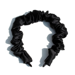 Silk Scrunchies Pure Ruched Pleated Band Bubble Headbands Elastic