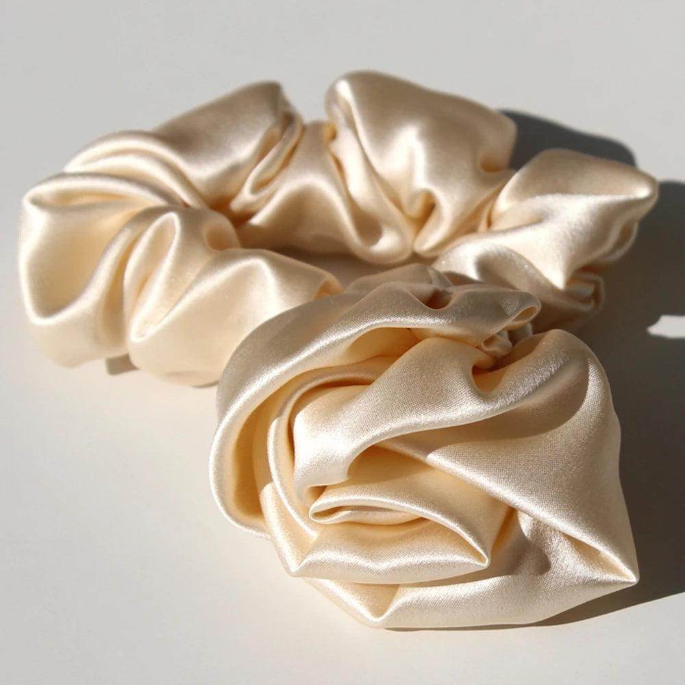 Silk Scrunchies - Pure Floral Hair Ties Elastic Damage - LANI SILK 