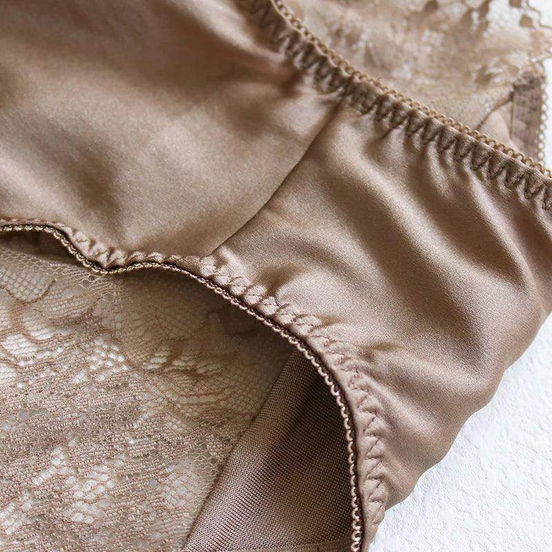 Silk Panties - 100% Natural Silk Lining Sexy Lace Briefs - LANI SILK 