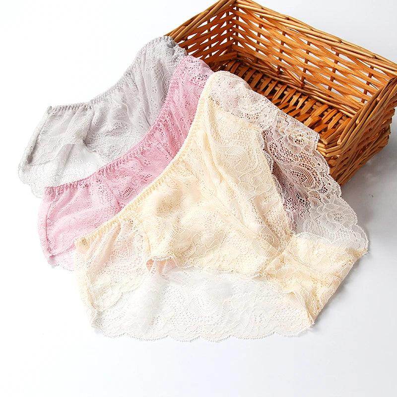 Silk Panties - Lace 100% Natural Silk Sexy Low Rise - LANI SILK 