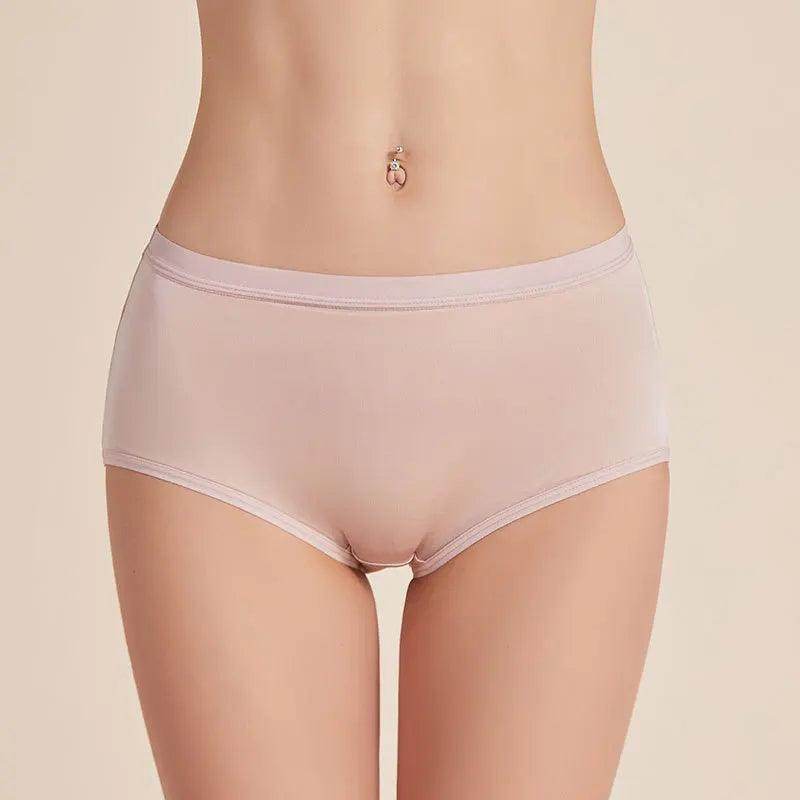 Silk Panties - High Waist Briefs Full Coverage Underwear - LANI SILK 