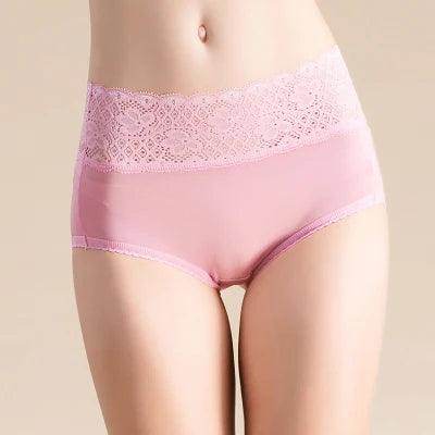 Silk Panties - 100% Natural Silk & Lace High Rise Briefs - LANI SILK 