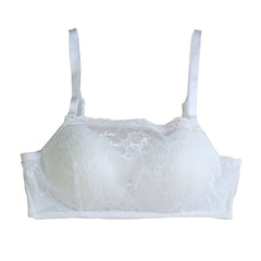 Silk Bra Lace Comfortable 100%Natural Lining Padding White Black