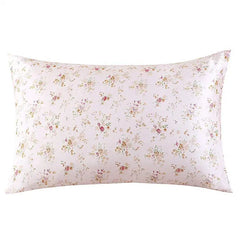 Silk Pillowcases - Floral Print Zipper Closure Standard Size