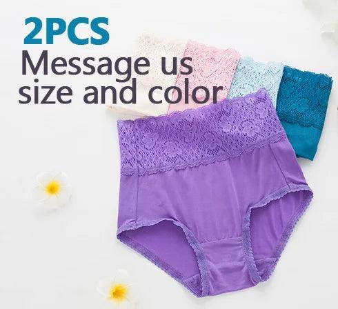 Silk Panties - 100% Natural Silk & Lace High Rise Briefs - LANI SILK 