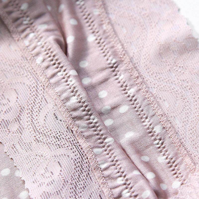 Silk Panties - 100% Natural Mid-Rise Waist Dots Printed Lace Underwear - LANI SILK 