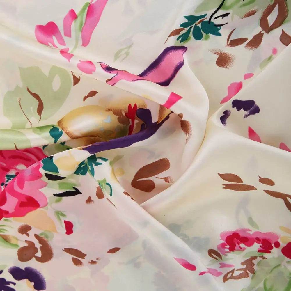 Silk Pillowcases - Floral Print Zipper Closure Standard Size - LANI SILK 