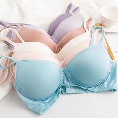 Silk Bra Natural Lingerie Seamless Wire Female Underwear