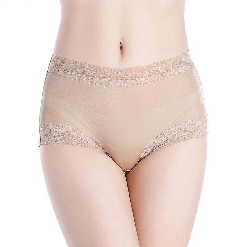Silk Panties - Natural Waist Briefs Breathable Underwear - LANI SILK 
