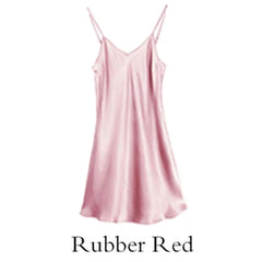 Silk Dress Full Nighties For Women Long Chemise Mini Dress V-Neck