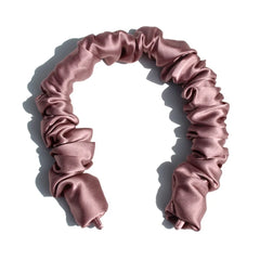 Silk Scrunchies Pure Ruched Pleated Band Bubble Headbands Elastic