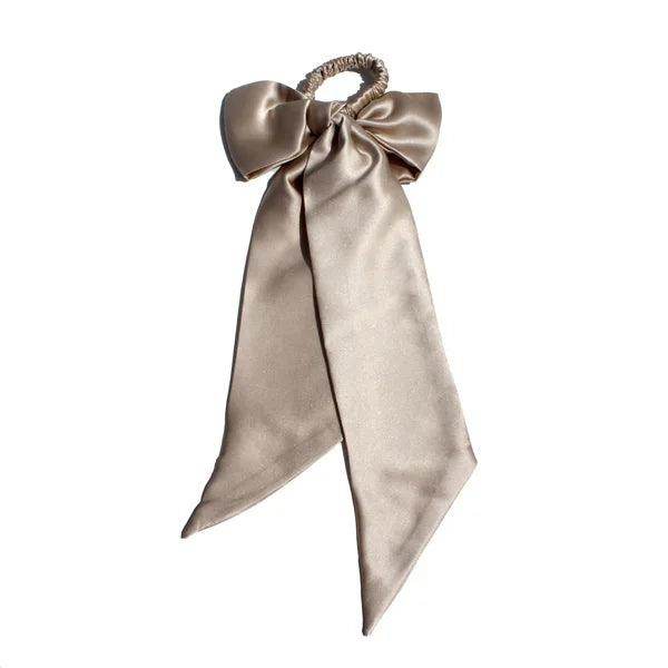 Silk Scrunchies - Ribbon & Skinny Set Hair With Bow Elastic - LANI SILK 