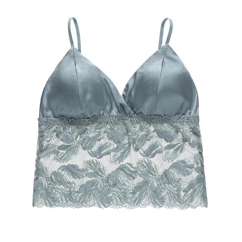 Silk Bra - Wire Free Cups Natural Lace Underwear - LANI SILK 