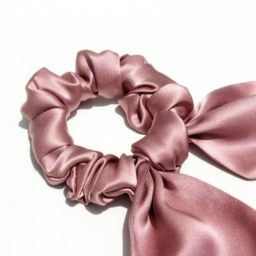 Silk Scrunchies - Bunny Ear Hair Ties Bowknot Elastic Bands Holders - LANI SILK 