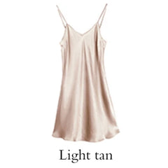 Silk Dress Full Nighties For Women Long Chemise Mini Dress V-Neck