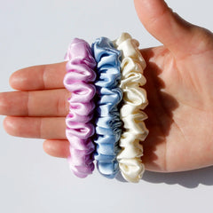 Silk Scrunchies - Hair Ties Elastic Bands No Damage