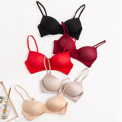 Silk Bra Wireless Pure Seamless Padded Push Up Underwear