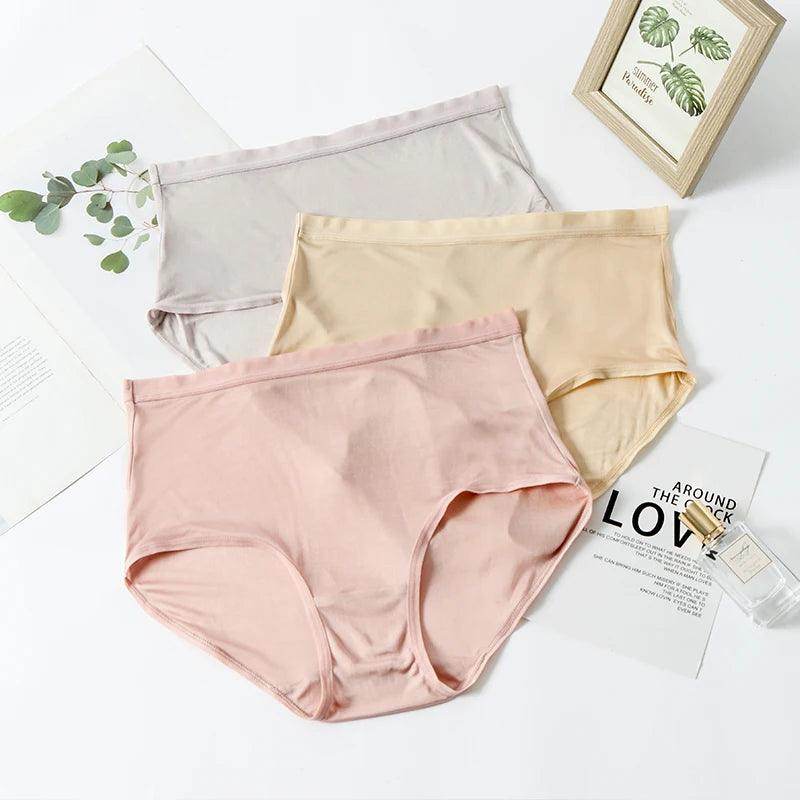 Silk Panties - High Waist Briefs Full Coverage Underwear - LANI SILK 