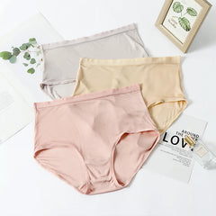 Silk Panties Women's Underwear High Waist Full Coverage Seamless