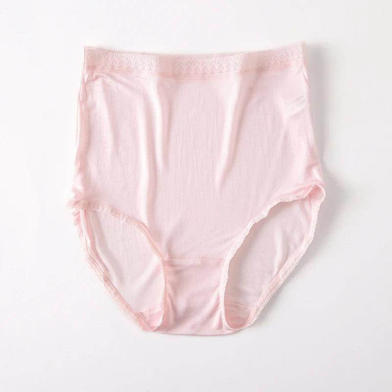 Silk Panties - Natural High Waist Briefs Transparent Underwear - LANI SILK 