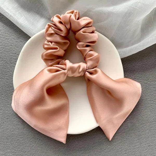 Silk Scrunchies - Bunny Ear Hair Ties Bowknot Elastic Bands Holders - LANI SILK 