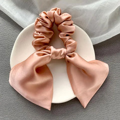 Silk Scrunchies - Bunny Ear Hair Ties Bowknot Elastic Bands Holders