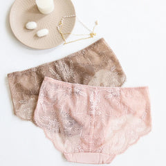 Silk Panties - 100% Natural Silk Lining Sexy Lace Briefs