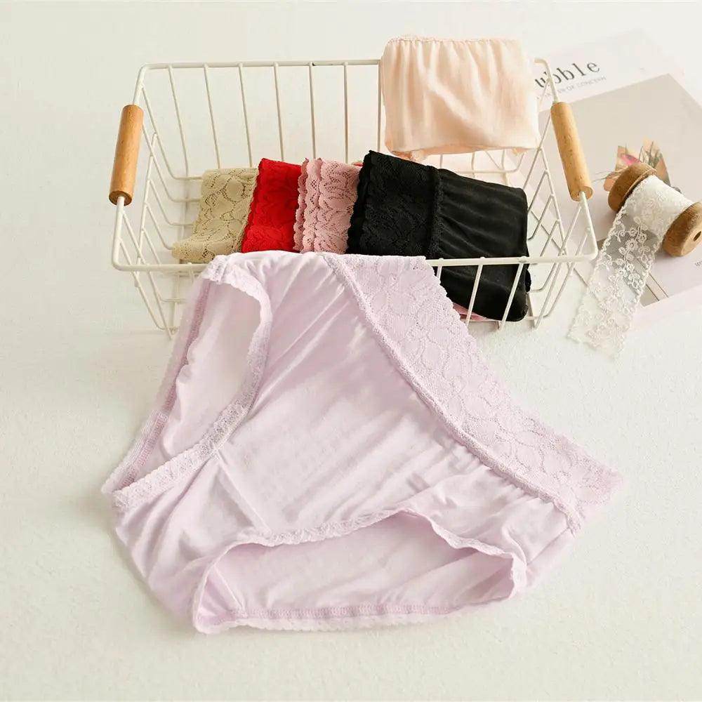 Silk Panties - 100% Real Lace Mid-Rise Underwear & Lingerie - LANI SILK 