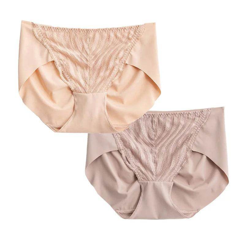 Silk Panties - Lot Natural Lining Seamless Lace Briefs Everyday Wear - LANI SILK 