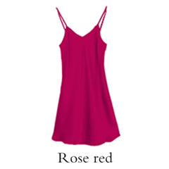 Silk Dress Full Nighties For Women Long Chemise Mini Dress V-Neck