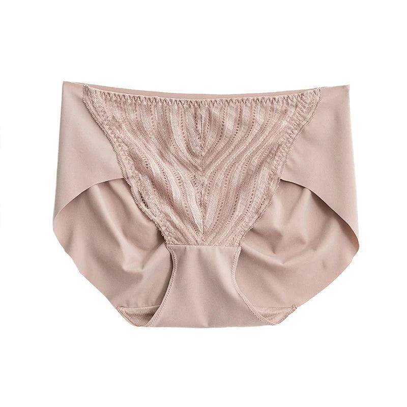Silk Panties - Lot Natural Lining Seamless Lace Briefs Everyday Wear - LANI SILK 