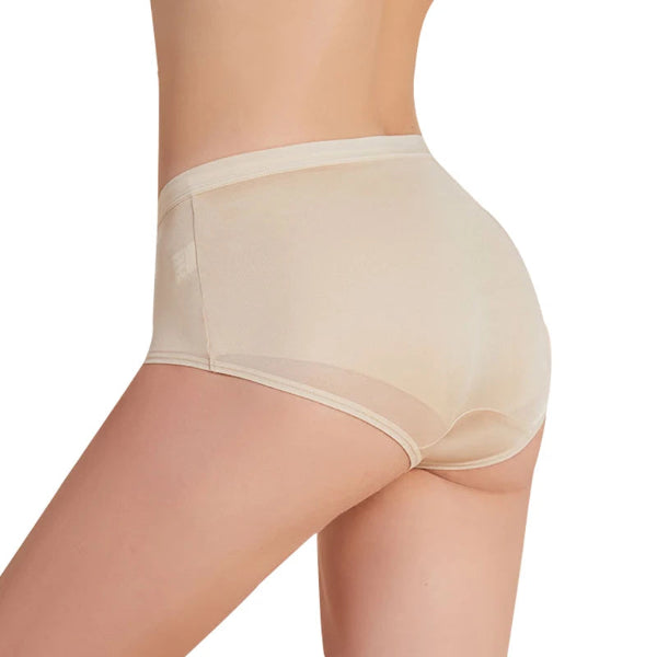 Silk Panties Women's Underwear High Waist Full Coverage Seamless