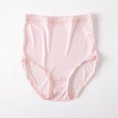 Silk Panties - Natural High Waist Briefs Transparent Underwear - LANI SILK 