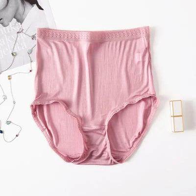 Silk Panties - Natural High Waist Briefs Transparent Underwear - LANI SILK 
