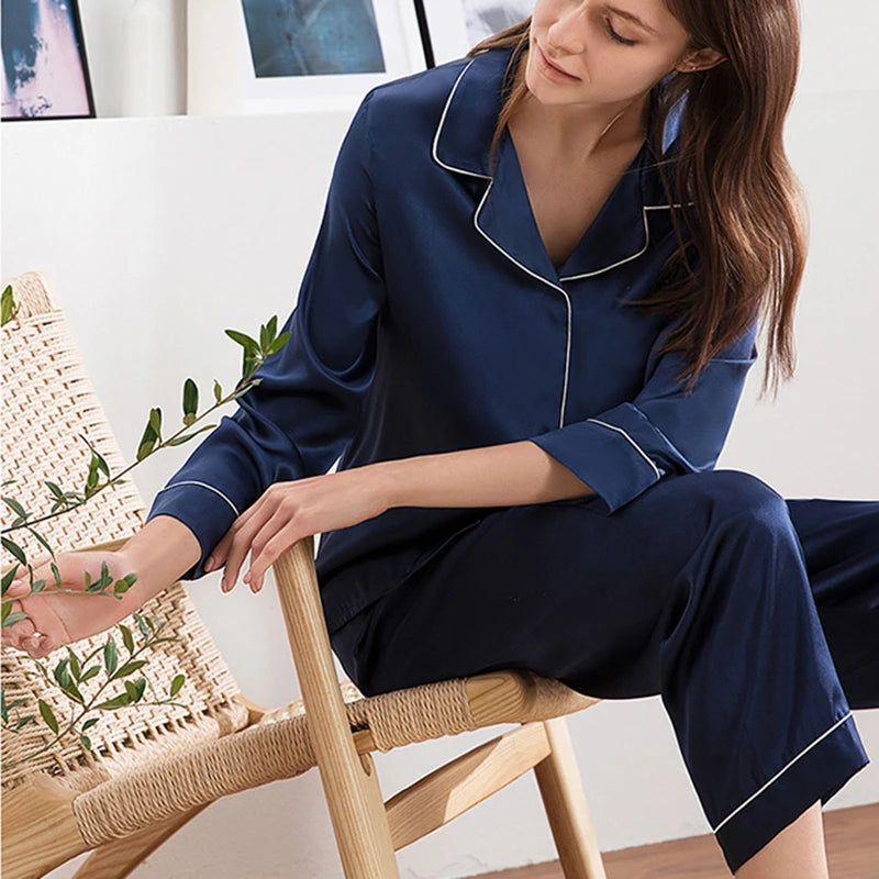 Silk Pajamas Natural For Women Sleepwear Night Suit