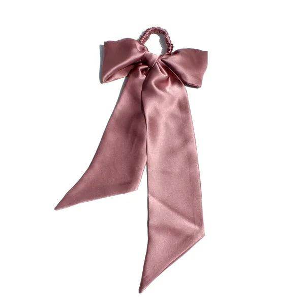 Silk Scrunchies - Ribbon & Skinny Set Hair With Bow Elastic - LANI SILK 