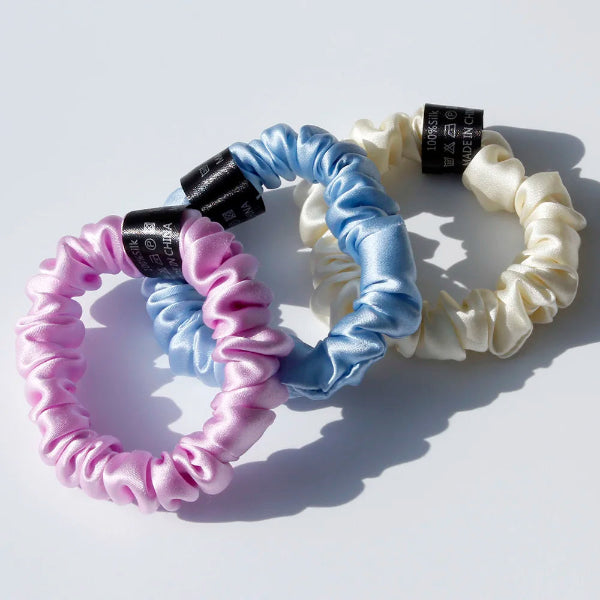 Silk Scrunchies - Hair Ties Elastic Bands No Damage