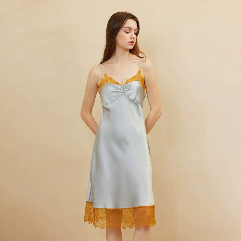 Silk Nightgown - Spaghetti Straps Lace Summer Sleepwear 2025 - LANI SILK 
