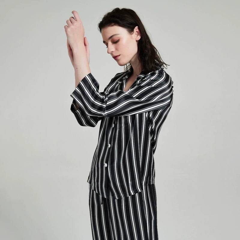 Silk Pajamas - Sleeves Long Pants Elegant Homewear - LANI SILK 