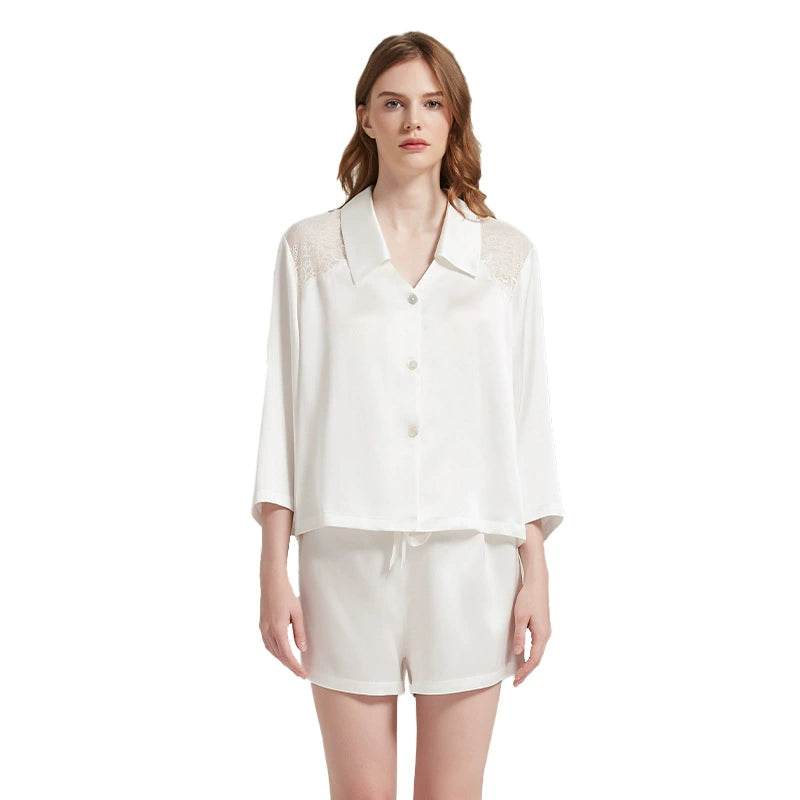 Silk Pajamas - 100% Genuine Lace Elegant Luxury Sleepwear - LANI SILK 