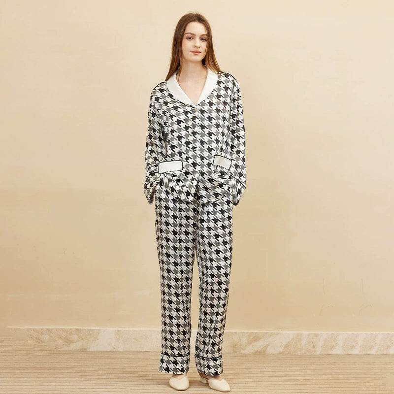 Silk Pajamas - 100% Real Print Long Sleeve Sleepwear - LANI SILK 
