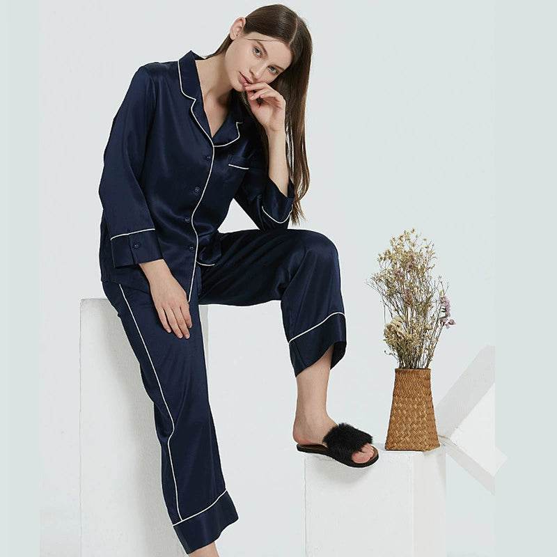 Silk Pajamas - Long Sleeve Fashion Home Wear - LANI SILK 