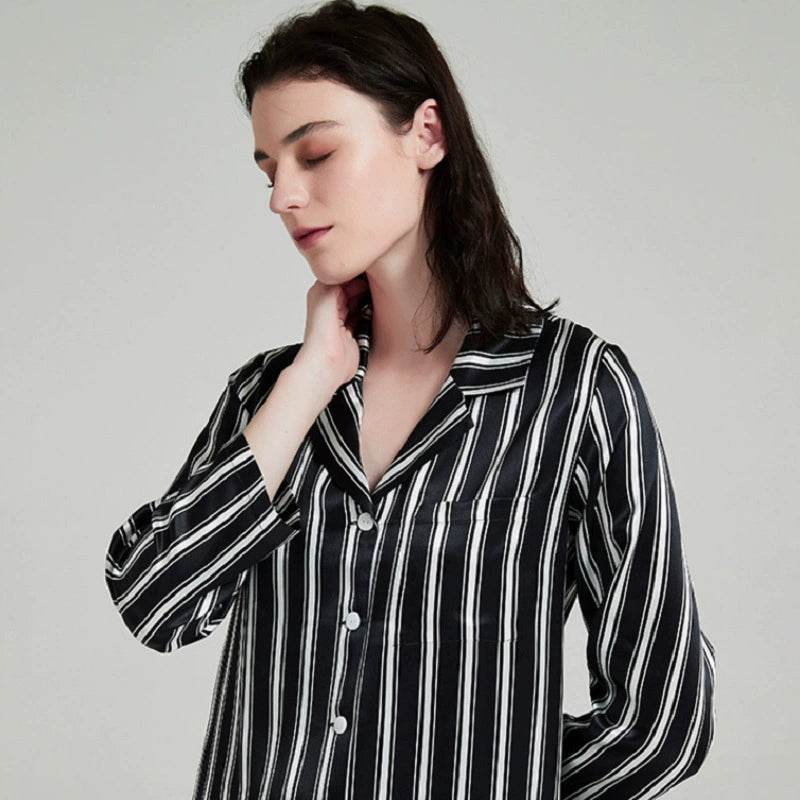 Silk Pajamas - Sleeves Long Pants Elegant Homewear - LANI SILK 