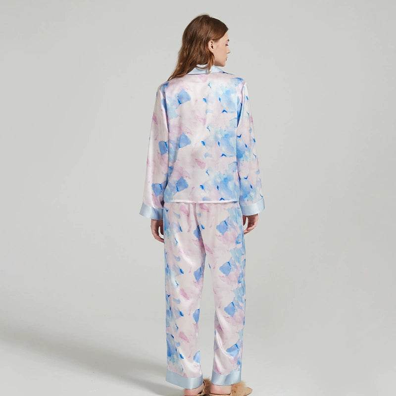 Silk Pajamas - Printed Long Sleeve Summer Sleepwear - LANI SILK 