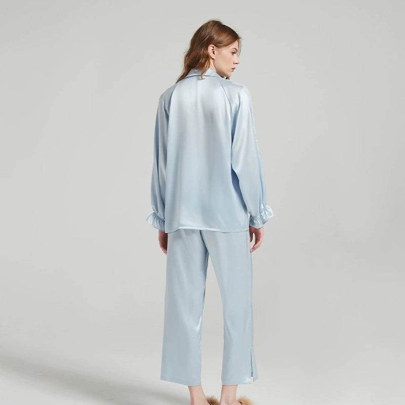 Silk Pajamas - Elegant Long Sleeve Sleepwear Sexy - LANI SILK 