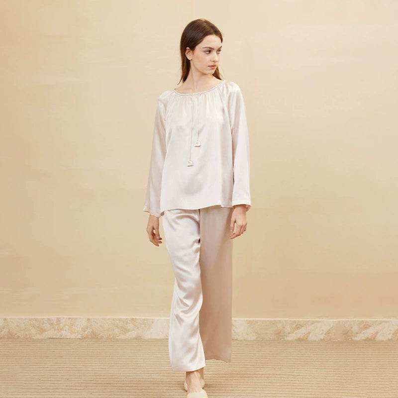 Silk Pajamas - Round Neck Soft & Comfortable Loungewear - LANI SILK 