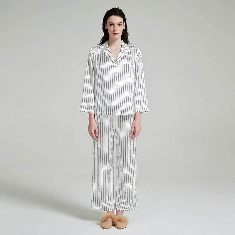 Silk Pajamas - Sleeves Long Pants Elegant Homewear - LANI SILK 