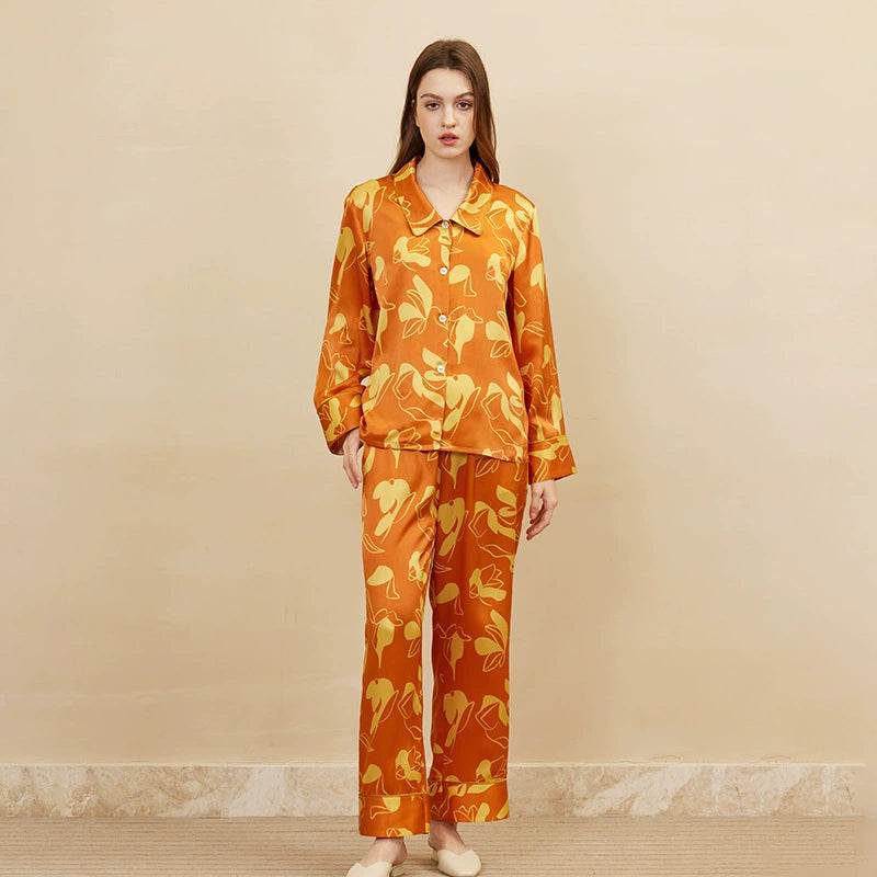 Silk Pajamas - 100% Mulberry Silk Printed Set Autumn 2025 - LANI SILK 