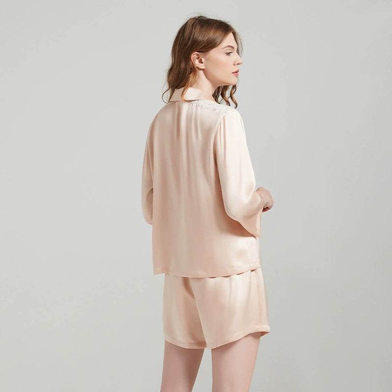 Silk Pajamas - 100% Genuine Lace Elegant Luxury Sleepwear - LANI SILK 